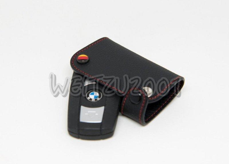 適用 BMW E60 E61 E70 E71 E83 E系列 鑰匙皮套 鑰匙包 德國國旗 M POWER 黑色紅線 M4
