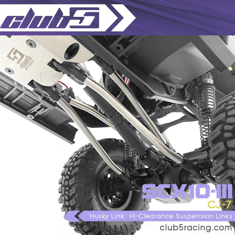 _CLUB 5- SCX10 III CJ7 專用懸吊連桿+拉桿頭套組 不鏽鋼/加重/銅製球頭 C-AXA-250