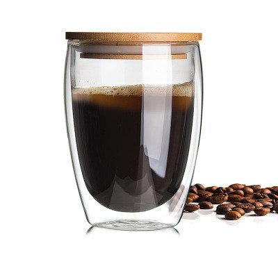 【日皇】雙層玻璃杯 蛋形雙層玻璃杯 雙層咖啡果汁杯 保溫隔熱杯350ml 媲美BODUM 星巴克 現貨
