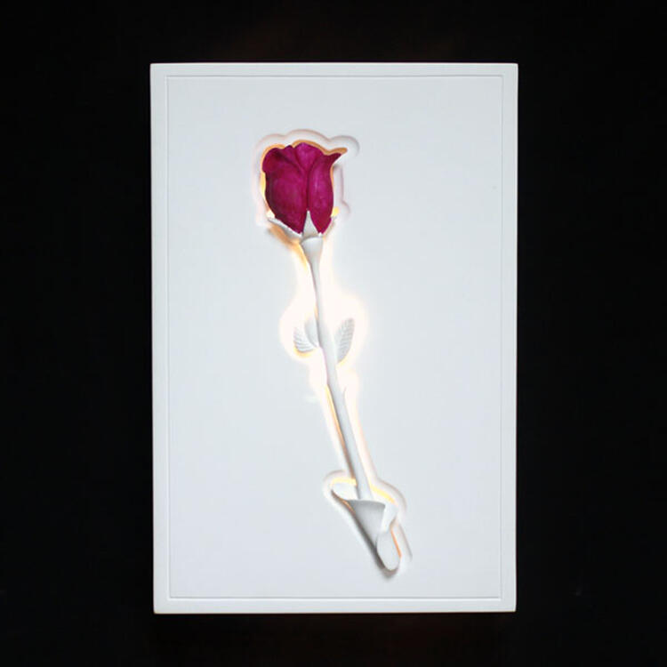 【58街燈飾-台北館】2010年新款式「玫瑰花石膏壁燈」低調時尚設計師的燈。GK-267