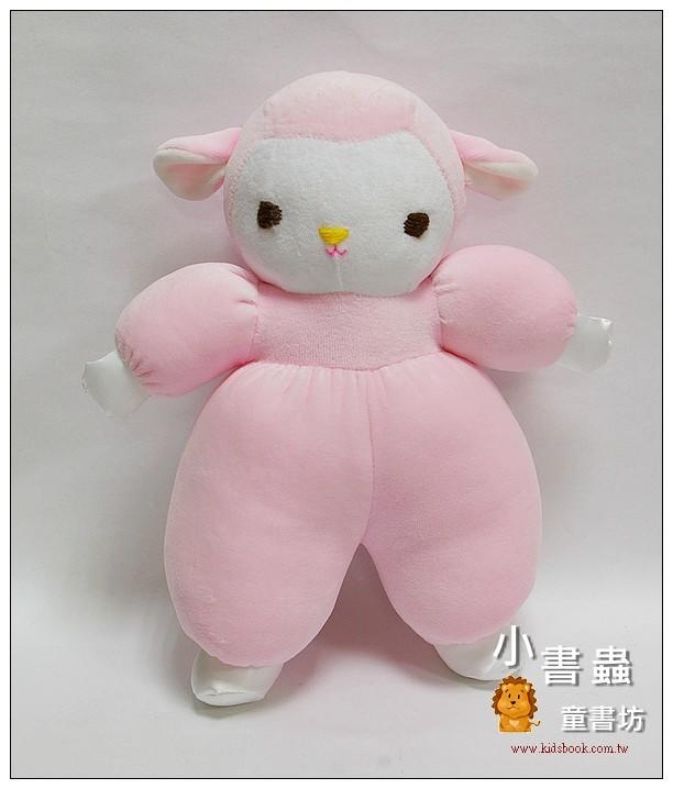 手工綿柔音樂布偶：粉紅羊寶寶  (台灣製造) 小書蟲童書坊