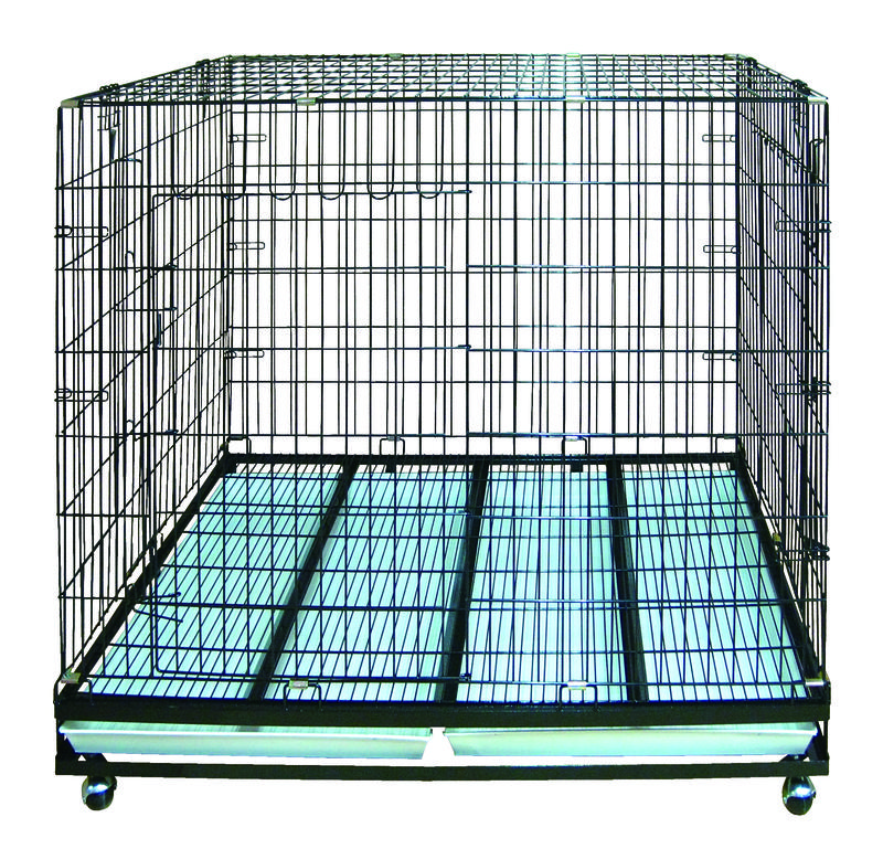 3.5台尺 折合式靜電烤漆籠 大型狼犬籠 狗籠DK-0618《雙門，正開，側開》3.5X2尺，每件4,500元
