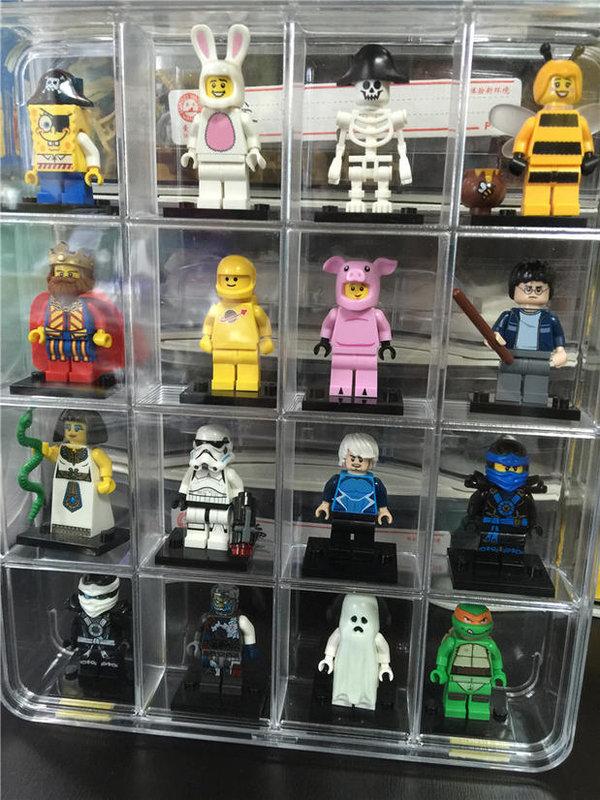 LEGO 樂高人偶 相容 展示盒 收納盒16格