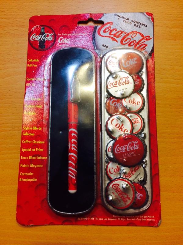 可口可樂 瓶蓋筆 筆盒 未拆