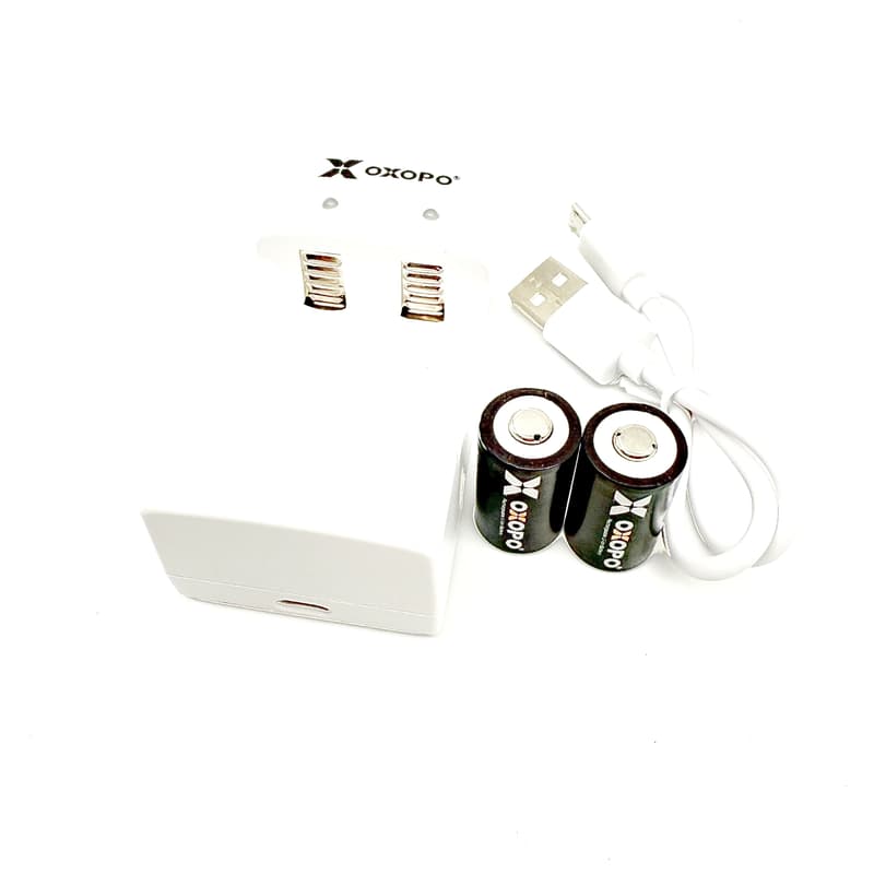 RST紅星 - OXOPO XS 系列 CR2 鋰電池 2入 充電器 + 電池 一組 3.2V 200mAh 12541