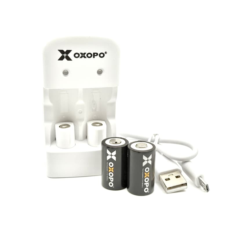 RST紅星 - OXOPO XS 系列 CR2 鋰電池 2入 充電器 + 電池 一組 3.2V 200mAh 12541