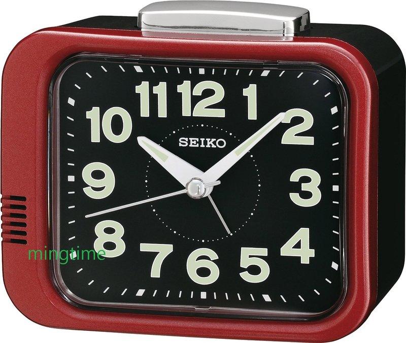 明時計商行【SEIKO】精工鬧鐘 QHK028 QHK028R 傳統大鈴聲 靜音秒針 公司貨