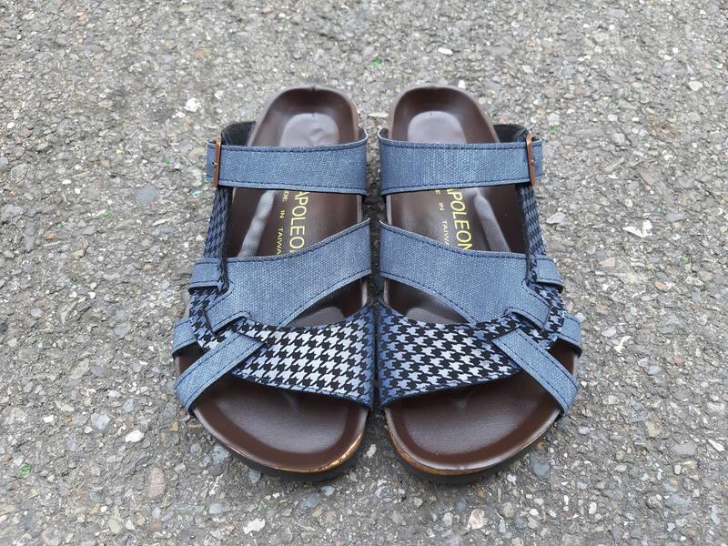 GIACOO腳谷- 男生拖鞋款-C6605 千鳥藍麻  MADE IN TAIWAN 非勃肯鞋【免運費】