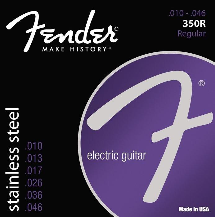 【茗詮樂器】Fender 10-46 不鏽鋼電 吉他弦 電吉他套弦 吉他弦 電吉他弦 350系列 美國製造 型號350R