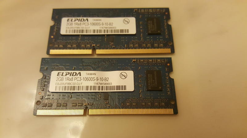日本 ELPIDA DDR3 2GB 1333MHz PC3 10600s 筆電記憶體