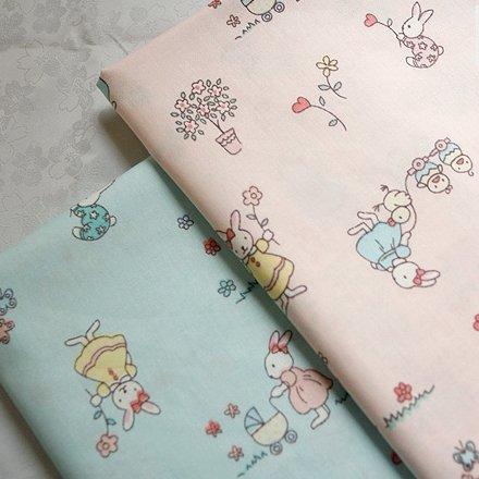 【巧巧布莊】#3508 小兔乖乖純棉斜紋布料 柔軟細膩寶寶床品手工服飾 ～幅寬160CM