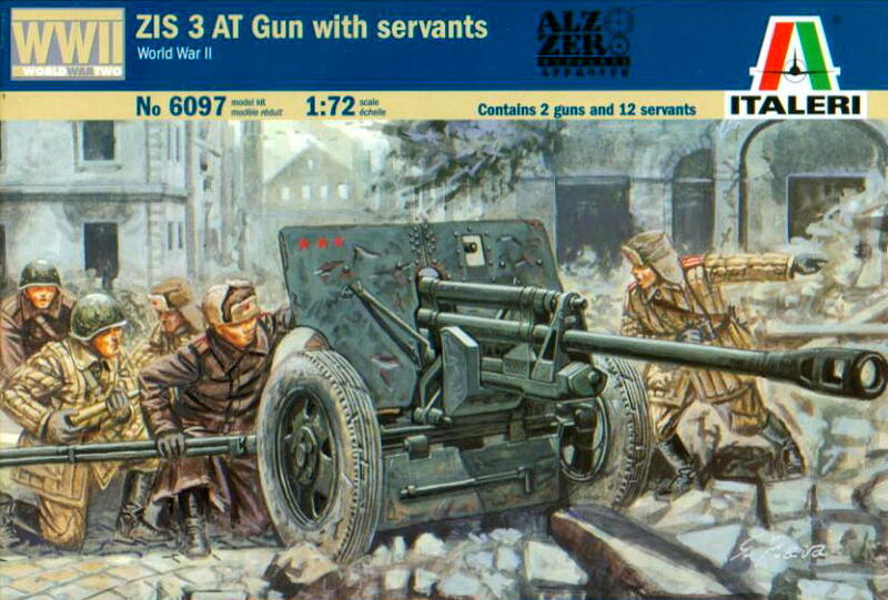 Italeri 1/72 6097 二戰俄軍 ZIS 3 反戰車砲 & 12 砲兵人型