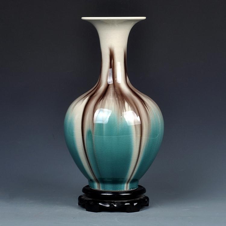 陶瓷瓷瓶 客廳插花小清新 冰裂花瓶擺件中式小裝飾工藝品