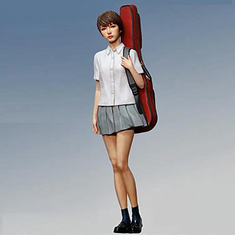【預訂】1/20 日本背樂器青春少女 樹酯人型  R218