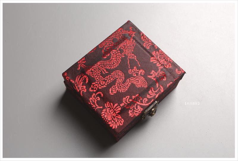 【禾洛書屋】紅龍銅釦錦盒(印盒/印章盒)長方形單章(印面1.5*3.5cm/高5.0cm)玉石珠寶收藏