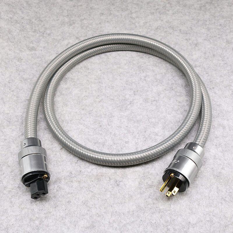 Edison audio 鍍銀編織網+純棉避震隔離， 鋁陽極鍍金頭電源線 (1條)