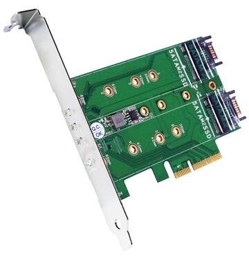 伽利略 PCI-E 4X M.2(NVMe)1埠+(NGFF)2埠 SSD 轉接卡(M2PE1S2)