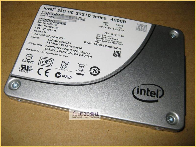 JULE 3C會社-INTEL SSD S3510 480GB 480G 企業級/保內/2.5/SATA 3 硬碟
