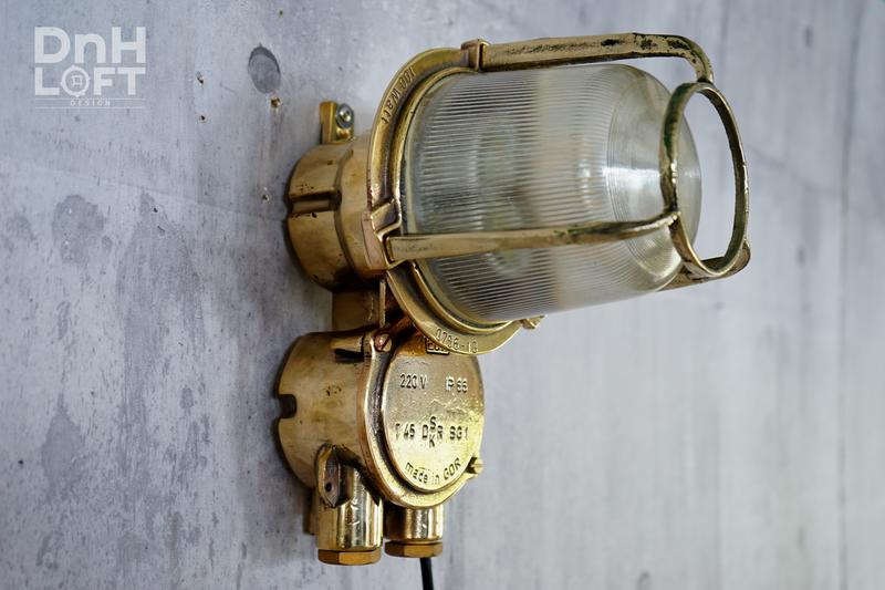 【DnH】電火 EOW 德國 防爆老件 黃銅 甲板壁燈 工業風 復古風 裝飾 收藏