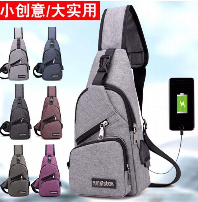 【 科隆3C館 外貿版 贈品2選1 】MeiJieLuo 單肩包 側背包 斜背包 USB胸包 後背包 電腦包 騎行背包