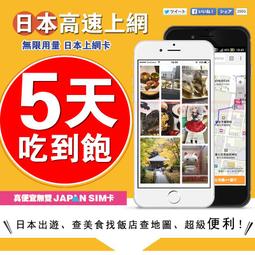 [真便宜無雙]5天 IIJ 日本上網卡 5G網路 不降速 免設定 無限用量 SIM卡/ESIM卡任選 吃到飽 日本 網卡
