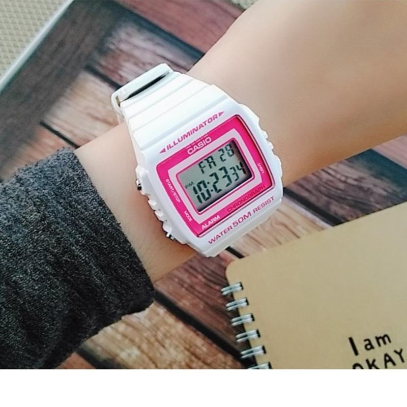 CASIO電子錶專賣店 經緯度鐘錶 大字幕亮皮錶帶50米防水 都會型男型女腕錶潮錶【超低價↘】台灣公司保固卡W-215H
