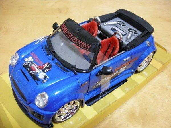 EXTREME TUNER 汽車 模型 玩具 DIE-CAST 1:24 BMW MINI COOPERS  敞篷車 藍