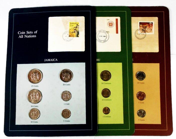 XX105 富蘭克林1980年代 ( 牙買加+祕魯+辛巴威 ) 裝幀套幣 共3冊 UNC