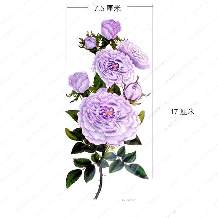 『Korinne's Shop』滿400免運(7-11純取貨) 日韓飾品批發 防水 防汗 紫薔薇  紋身貼紙