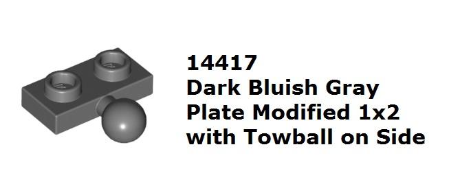 【磚樂】LEGO 樂高 14417 6039479 Plate 1x2 Towball  深灰薄板附球狀接頭