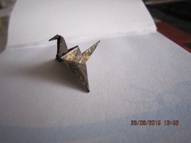 手工摺紙- 古銅色硬紙的手工小紙鶴(1元1隻)