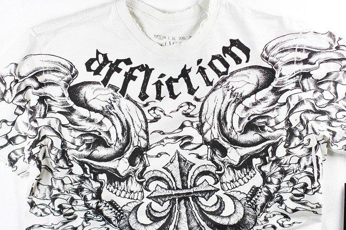 Affliction 短袖 T 恤 雙骷顱 白色刺青 S M XL【以靡專櫃正品】
