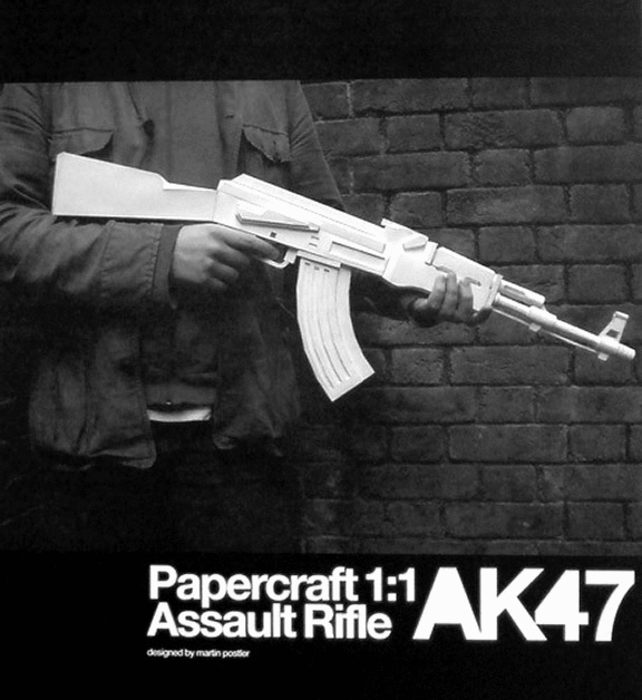 ~紙模型~AK47 1:1 無色板 紙模型檔案