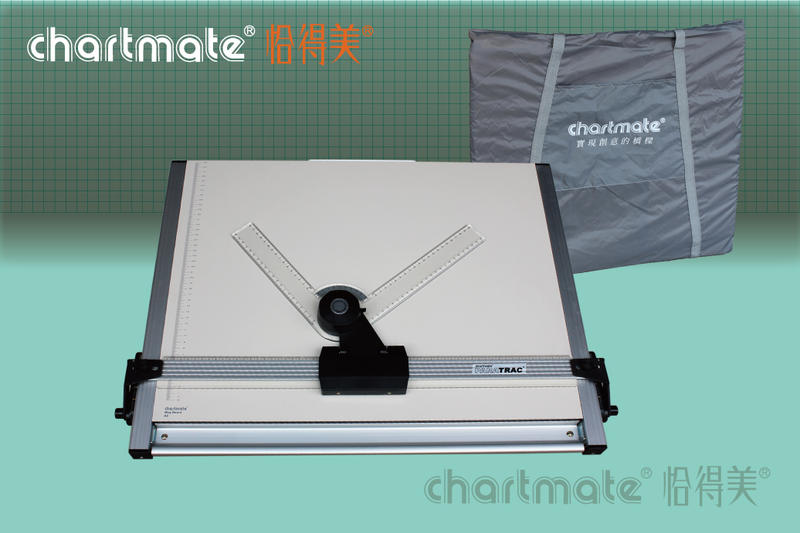 chartmate 恰得美： 368DM-60+300DH A2攜帶式製圖板/軌道平行儀+製圖機頭
