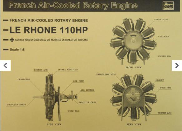 缺貨 迴轉式引擎 Hasegawa 1/8 Le Rhone 110 Hp Rotary Engine #SP294