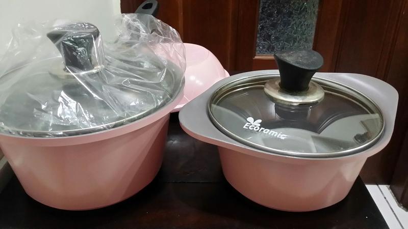 全新韓國Ecoramic時尚粉彩鍋組(陶瓷深鍋/陶瓷湯鍋/平底鍋)