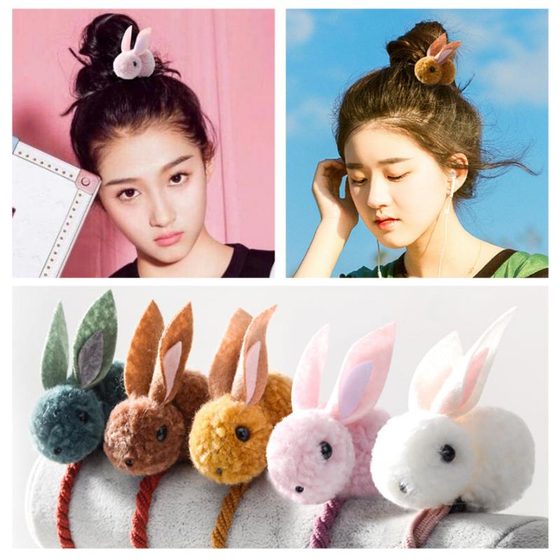 2019新款韓版卡通髮繩 女童寶寶扎頭髮繩 小兔子兒童髮圈