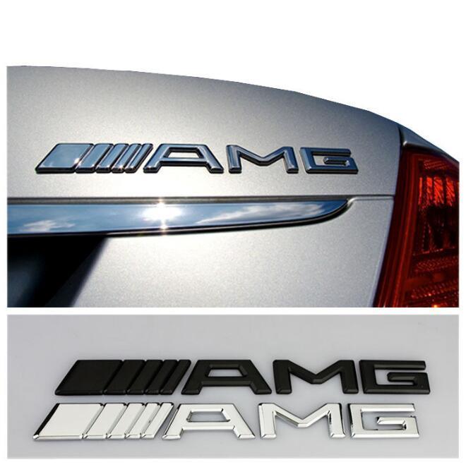 適用於Mercedes Benz賓士奔馳AMG車標 奔馳///AMG金屬貼標 奔馳AMG貼標銀色 金屬貼