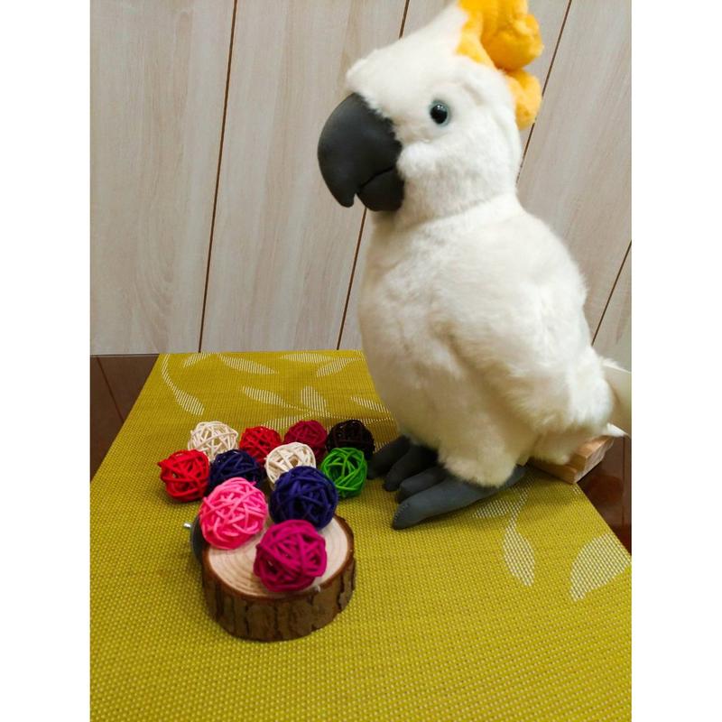 <很可愛>3公分彩色藤球 鸚鵡玩具球(顏色隨機出貨唷) 球/鸚鵡玩具