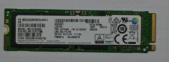 零存取零讀寫 PM981A 256GB MZVLB256HBHQ NGFF PCIe3 M.2 SSD NvMe