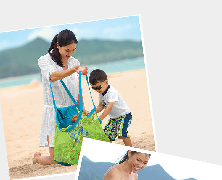 【Kaigle】沙灘袋 沙灘收納袋 兒童玩具收納袋 玩具收納袋 收納網袋