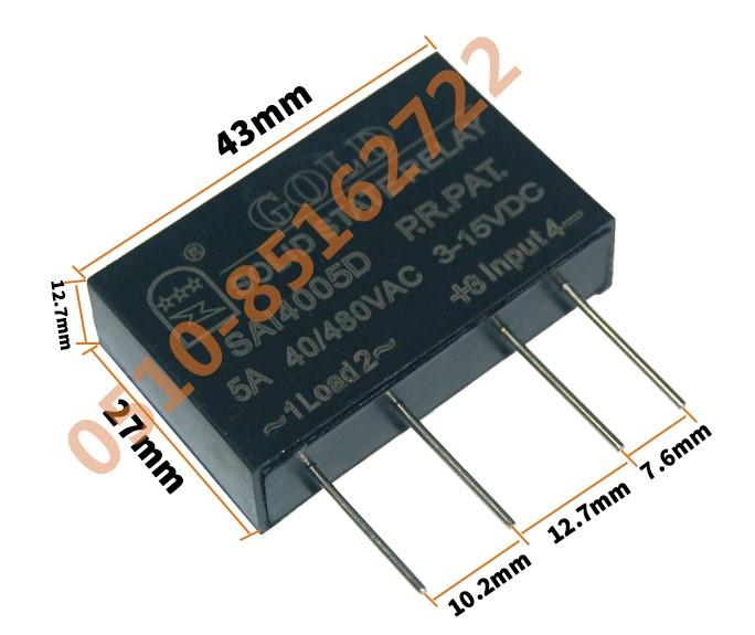 [BME機器人] 小型 PCB 固態繼電器 SSR SAI4005D 單列 直插式 直流控交流 5A Arduino