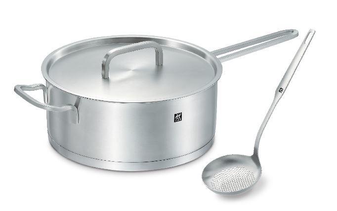 【大邁家電】德國雙人牌  Zwilling 24cm單柄深平煎鍋(CW-SP1901) 含鍋蓋、附湯勺