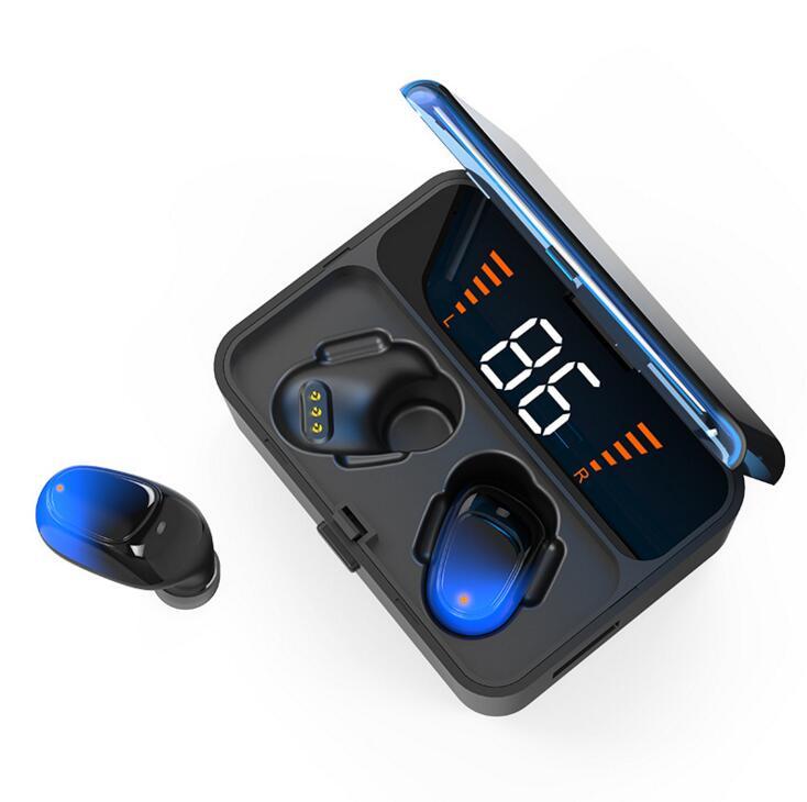 TWS漸變色帶數位顯示觸摸電源 ES01藍牙耳機 藍牙5.0 雙耳 行動電源 真電量 無線耳機 對耳 11174