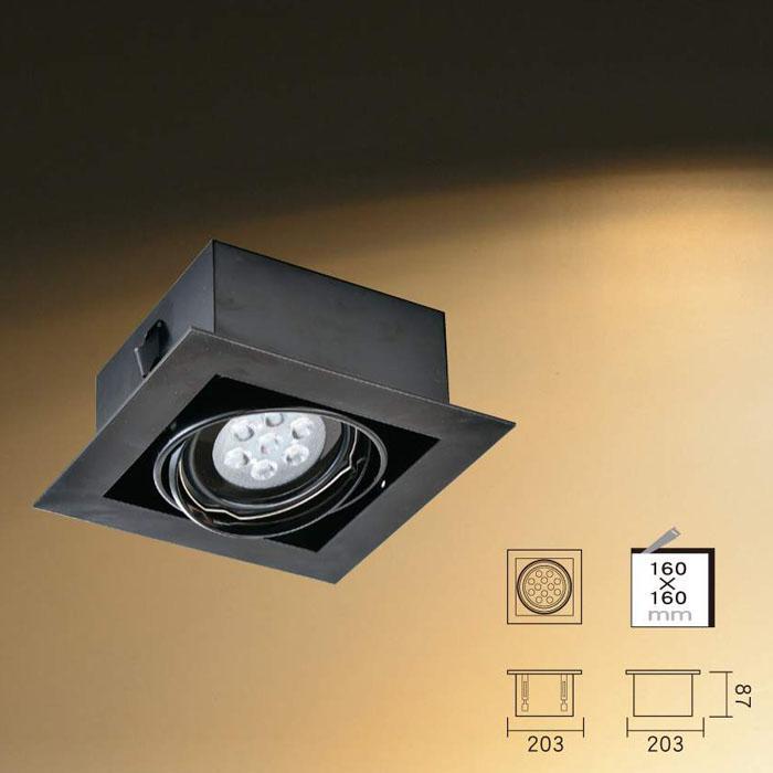 [嬌光照明]LED-AR111 黑邊框方形崁燈方形盒燈(單燈)配AR111/7晶燈泡x1(CNS認證AR111光源)