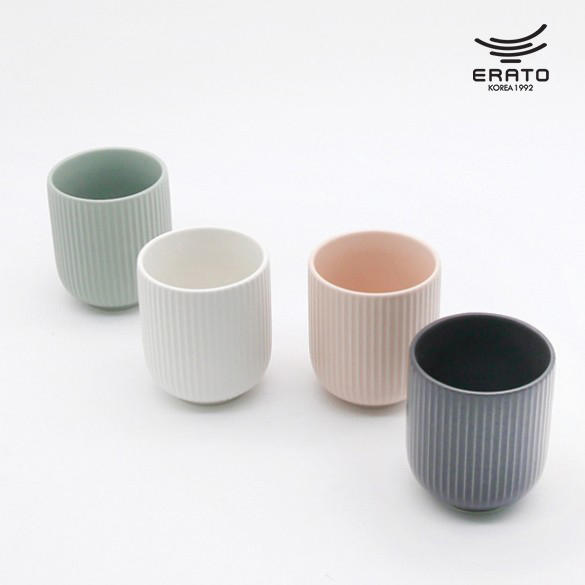【韓國ERATO】韓式 條絨茶杯 四色任選 200cc 茶杯 水杯 陶瓷杯 ins風