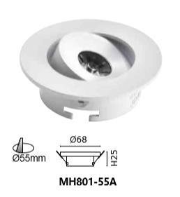 新莊好商量~MARCH LED 2W 崁燈 附發票 櫥櫃燈 5.5cm 5.5公分 白殼 全電壓 MH801-55A