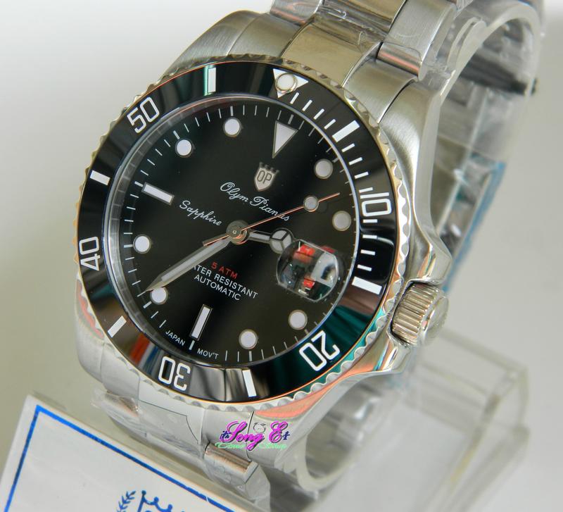 OP奧柏 899831AGS 高檔陶瓷錶框 品牌就是保證 黑水鬼 名牌自動機械機芯 保固兩年