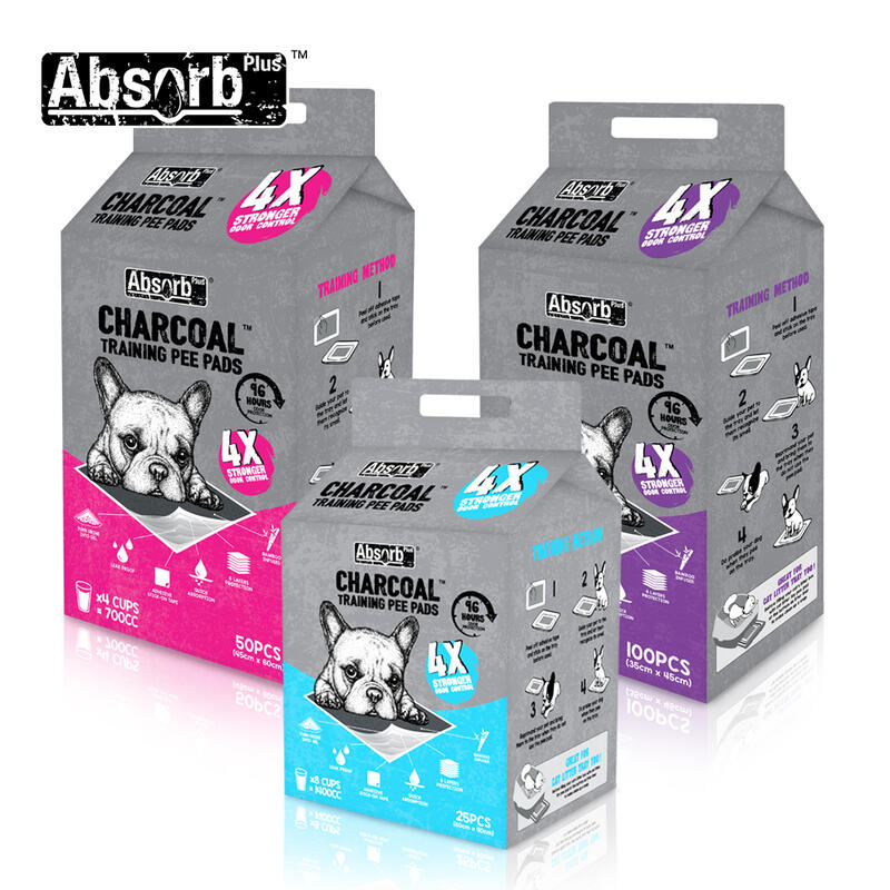 【Absorb Plus】狠消臭寵物尿布墊-活性碳(25入/50入/100入)