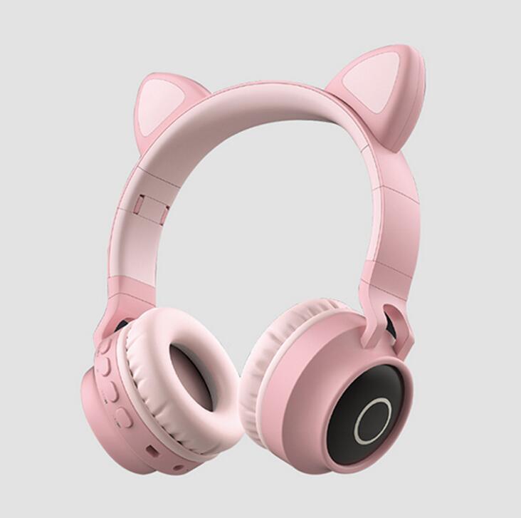三色LED發光可愛貓耳朵耳機 藍牙5.0 頭戴式無線藍牙耳機 BT-028C耳罩式耳機 發光耳機15226